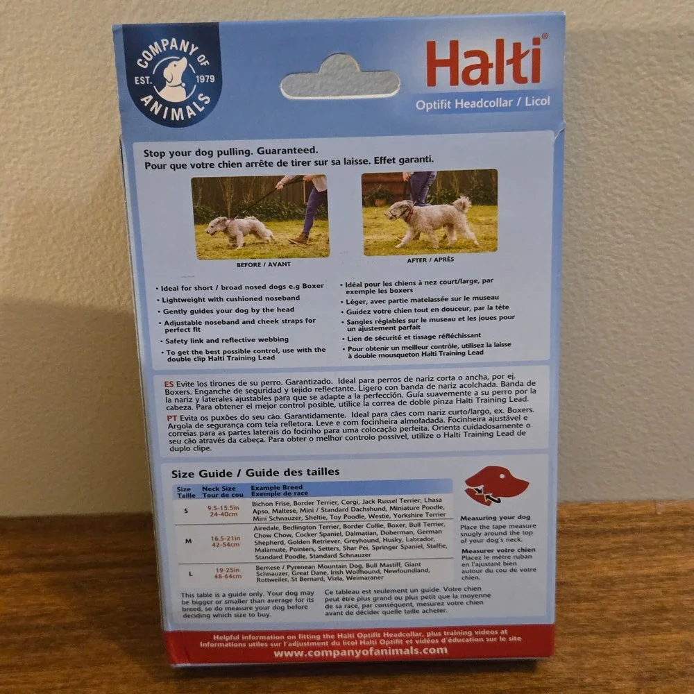 Halti Optifit Headcollar Medium Black Red No-Pull Dog Training Harness Padded